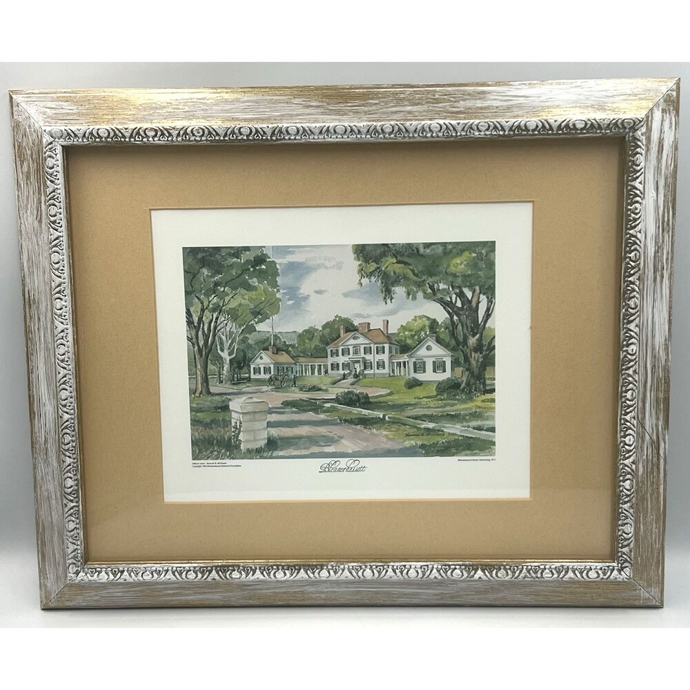 Framed Art Print Blennerhassett Mansion WV Howard McGinnis Vintage 1986 16x13